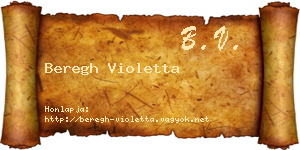 Beregh Violetta névjegykártya